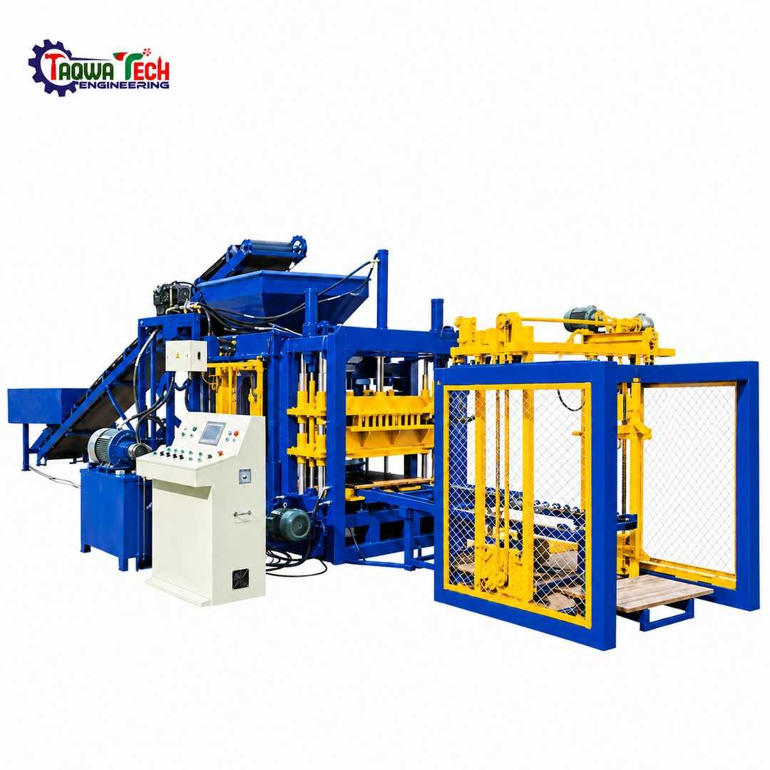 QT4-15, Automatic Block Production Line, অটোমেটিক ব্লক মেশিন, কংক্রিট ব্লক মেশিন, পেভার মেশিন, রোড টাইলস মেশিন, কার্ব স্টোন মেশিন, Taqwa Tech Engineering